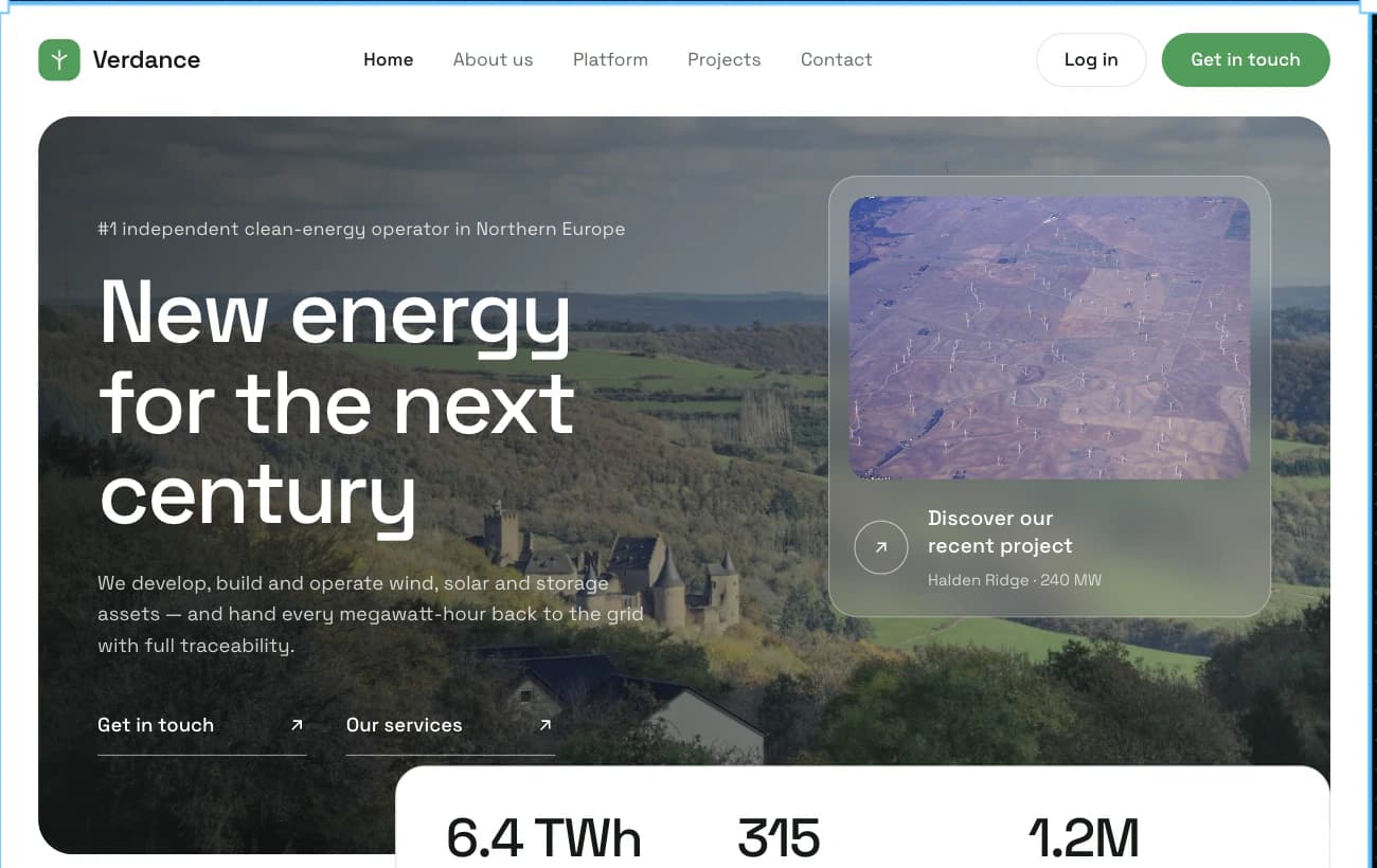 A landing page generated from a sketch